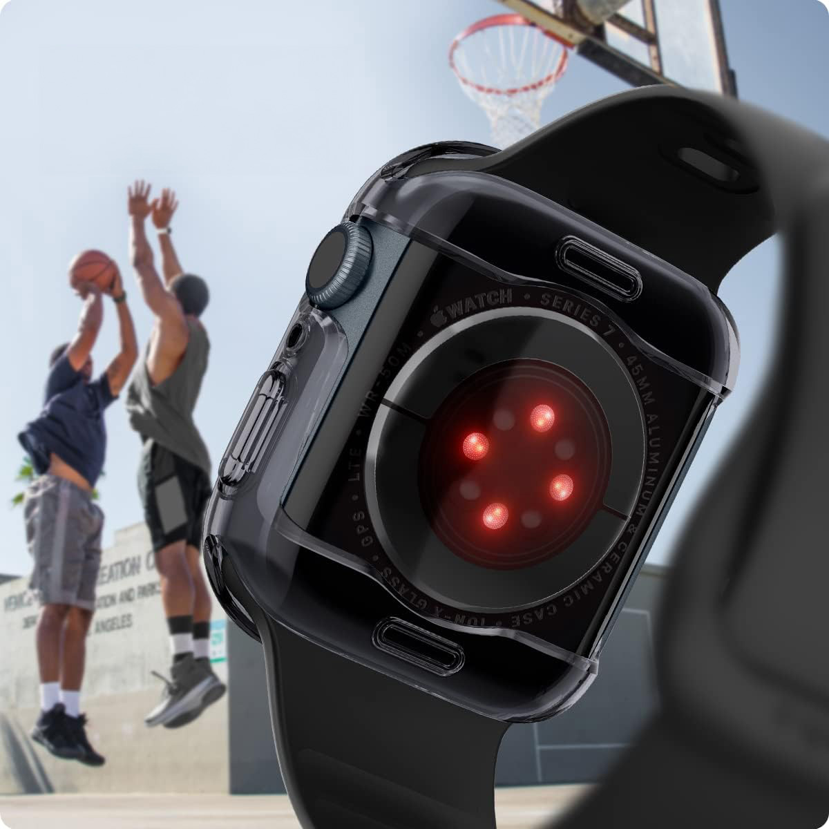 Etui z osłoną ekranu Spigen Ultra Hybrid do Apple Watch 9 / 8 / 7 45 mm, przezroczysto-szare
